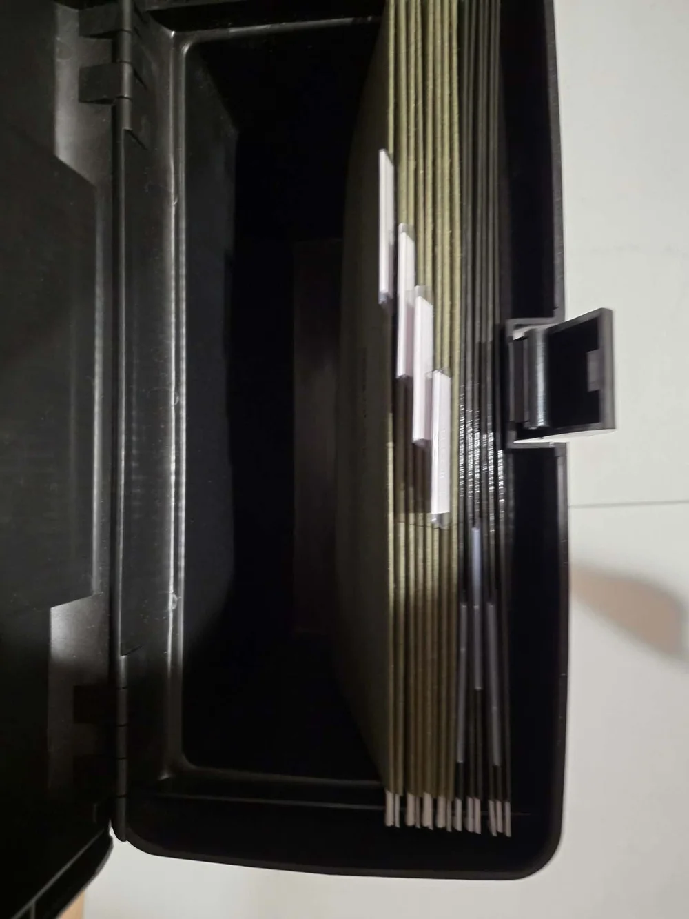 Black Portable File Box with Handle